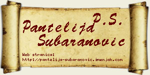 Pantelija Šubaranović vizit kartica